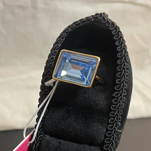 Christian Siriano 14k Gold Plated Ring in Light Blue Crystal Accent | Size 8 - Picture 9 of 14